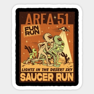 Funny Area 51 Fun Run - Lights in the Desert Sky Saucer Run Sticker